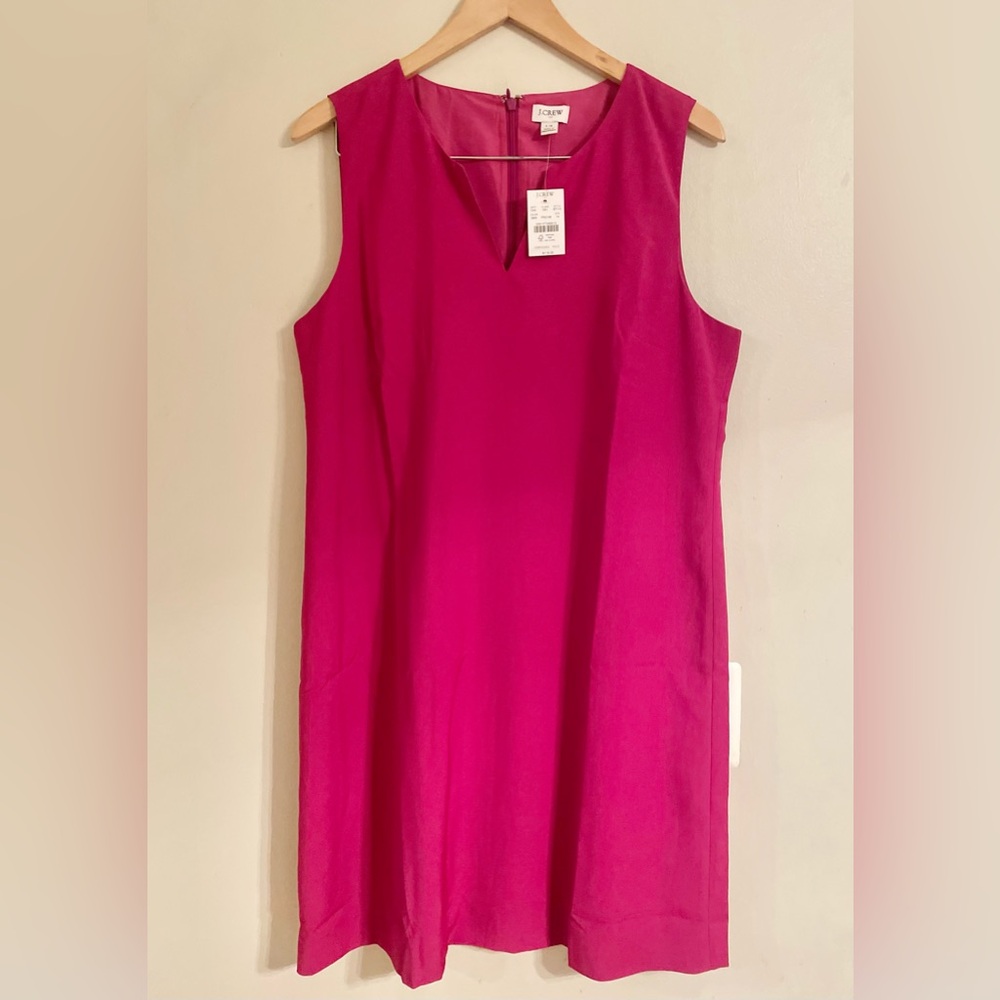 NWT- J.Crew Women’s Pink Split Neck Suiting Dress Size 14